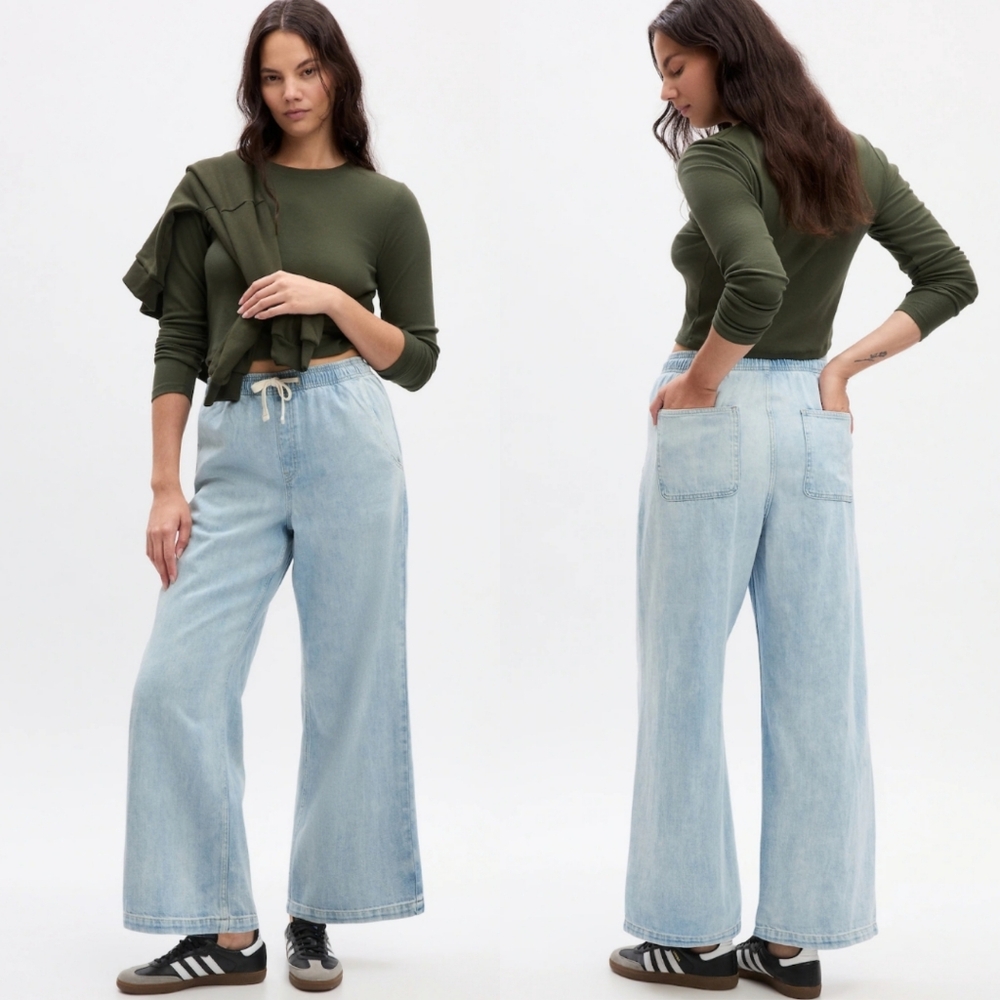 Gap High Rise Wide-Leg Pull-On Jeans